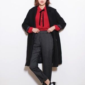 Yesstyle Red Long Sleeve Button Down Blouse